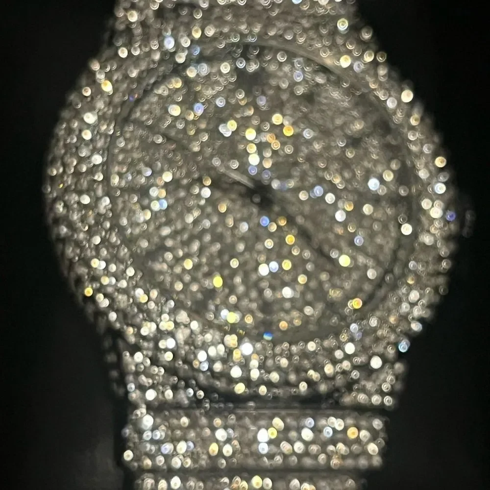 VVS Bustdown Simulated Diamond Stainless Steel Iced Out Watch Luxury HipHop